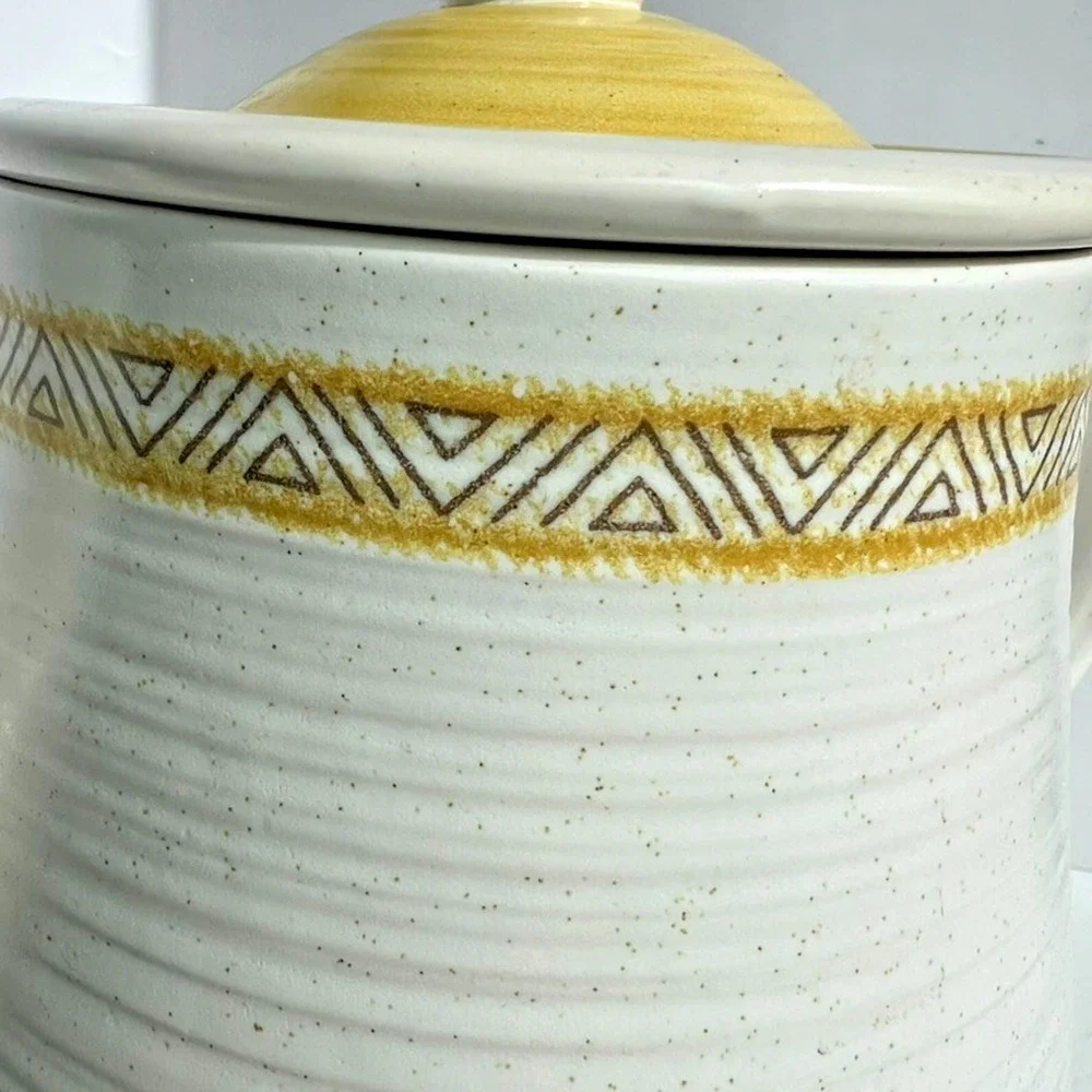 Franciscan Hacienda Coffee Pot Lid Vintage Yellow Earthenware USA Retro EUC